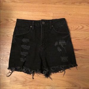 Black high wasted jean shorts